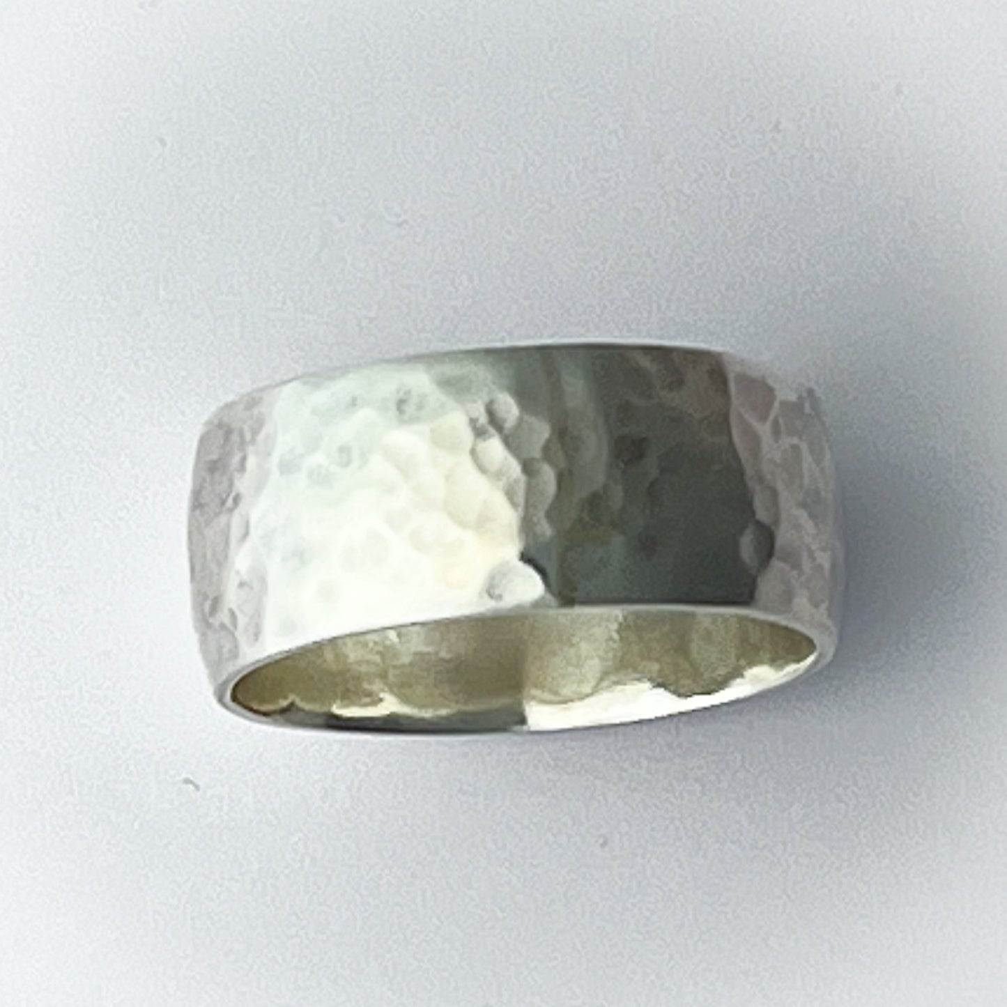 Wide Hammered Ring