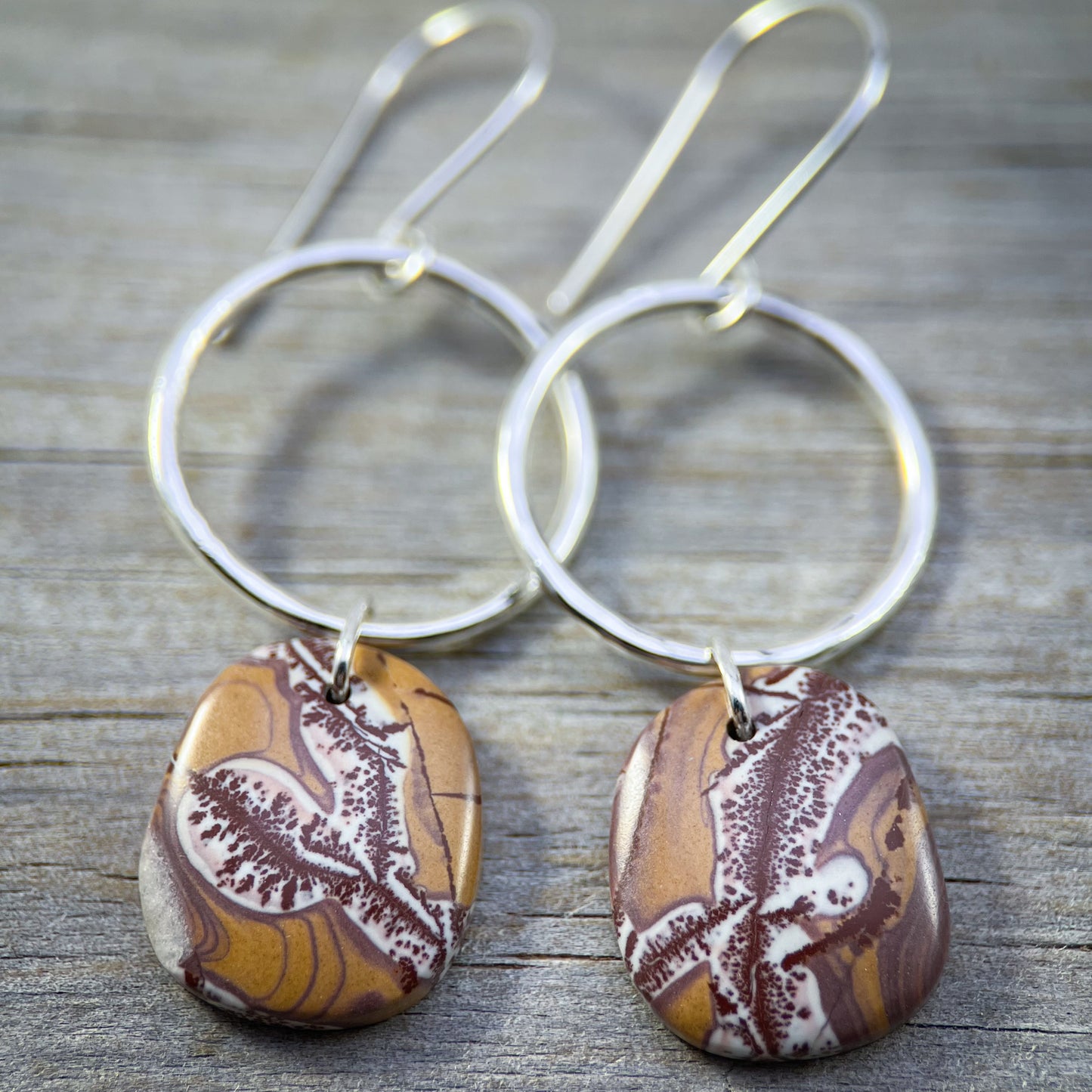 Ridgewalk Hoops — Sonora Dendritic Agate & Sterling Silver