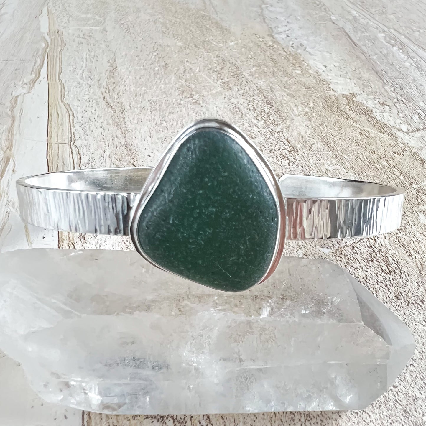 Evergreen Sea Glass Cuff