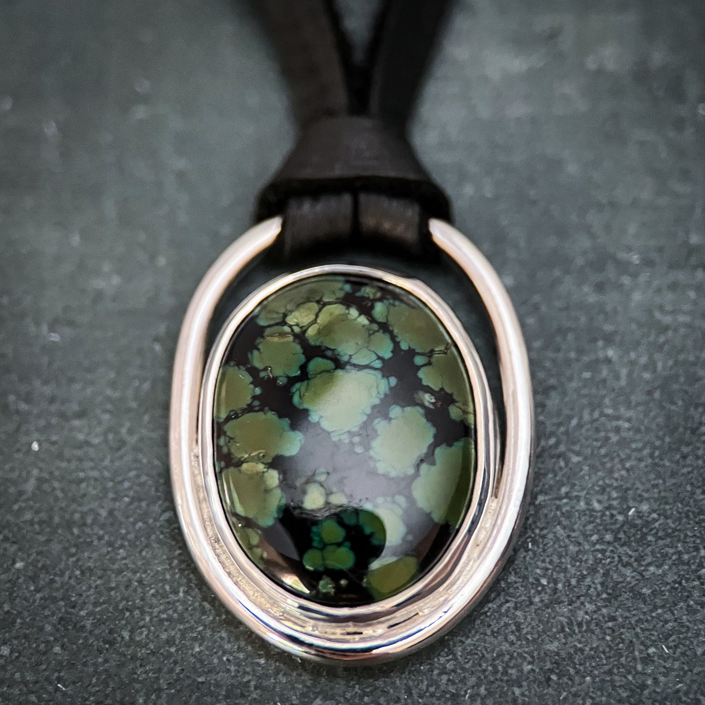 Hidden Trail Pendant Necklace – Green Web Turquoise