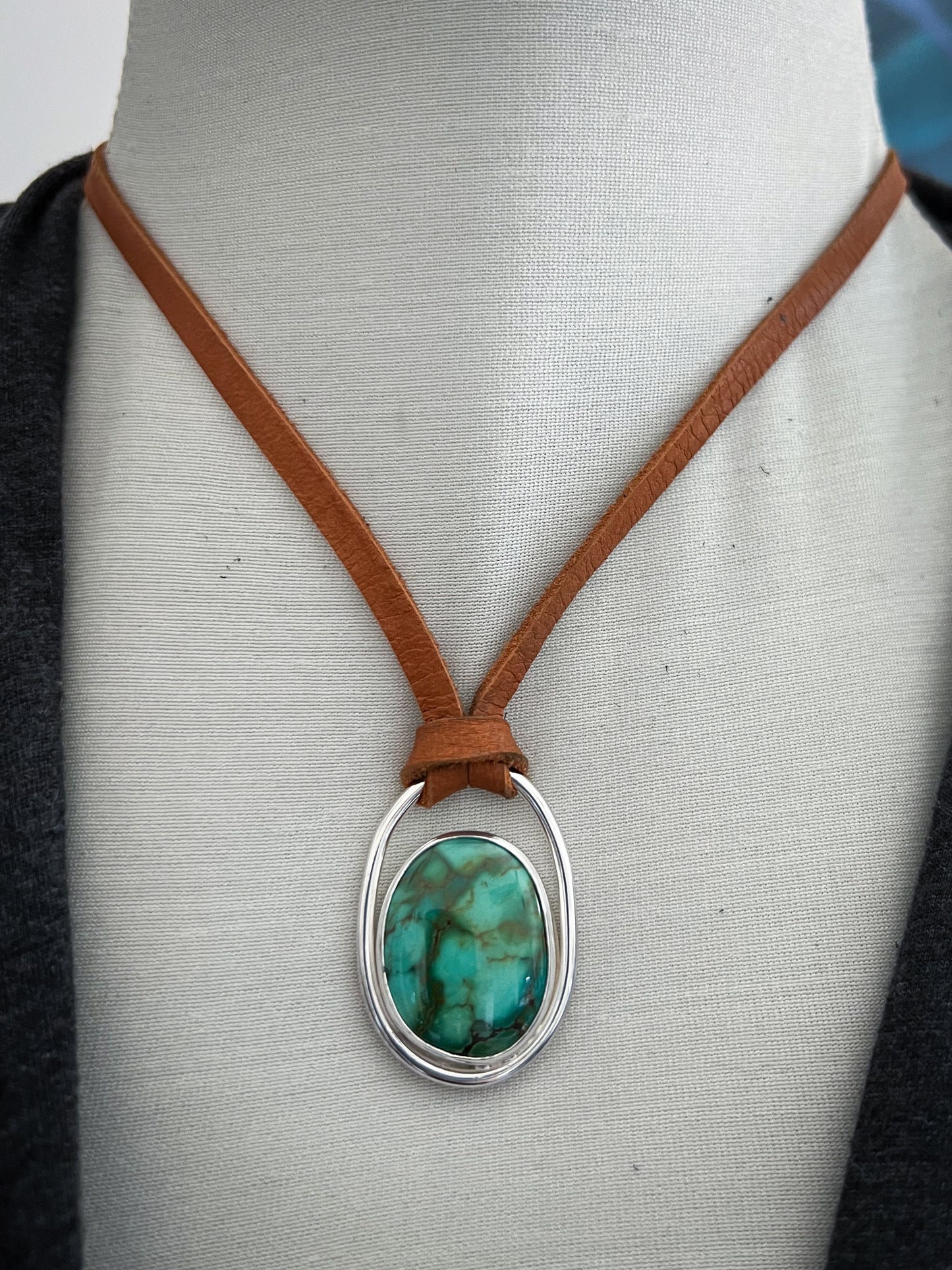 Hidden Trail Pendant Necklace – Canyon Blue Turquoise