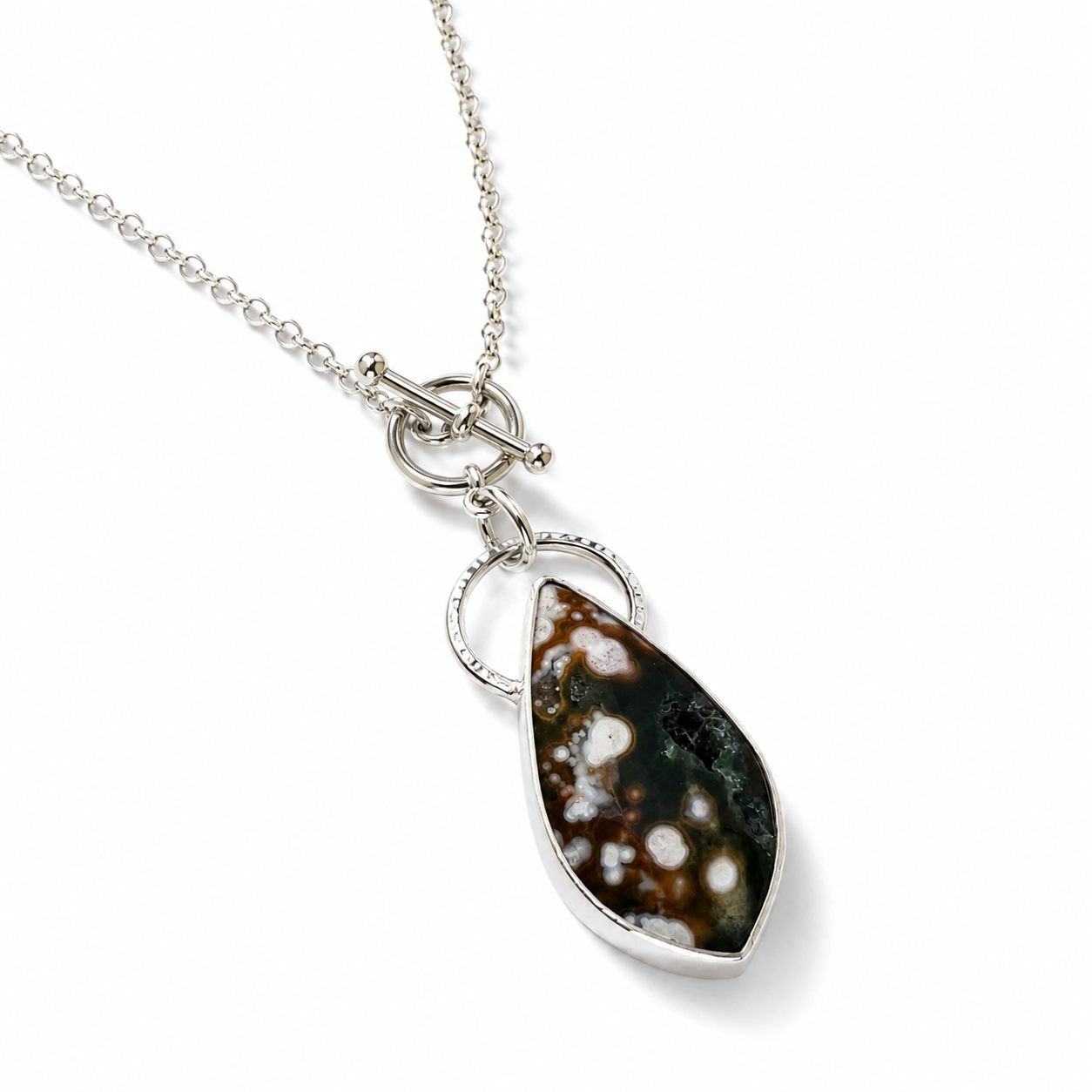 Moss Hollow Ocean Jasper Toggle Necklace