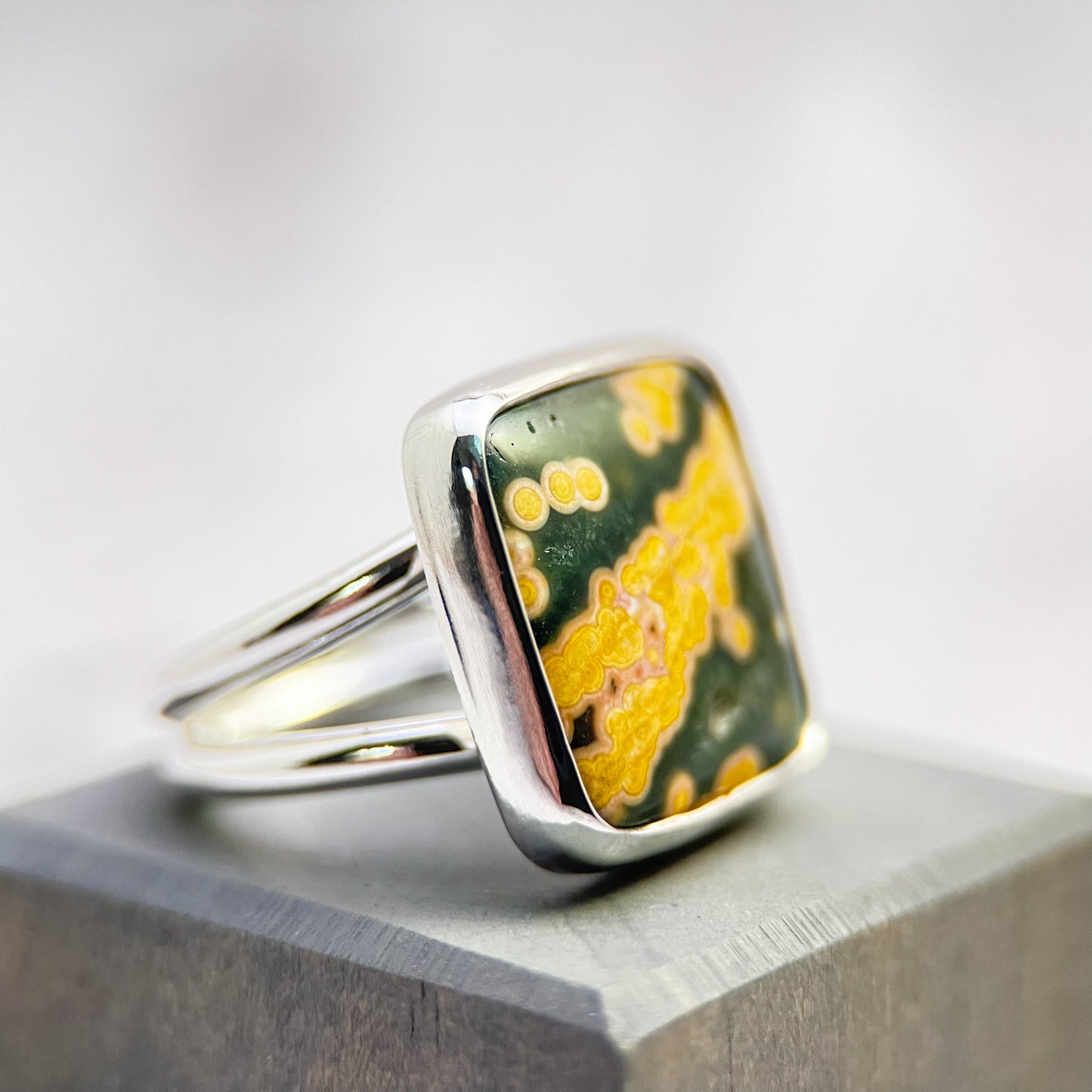 Trailbloom Ring — Ocean Jasper & Sterling Silver