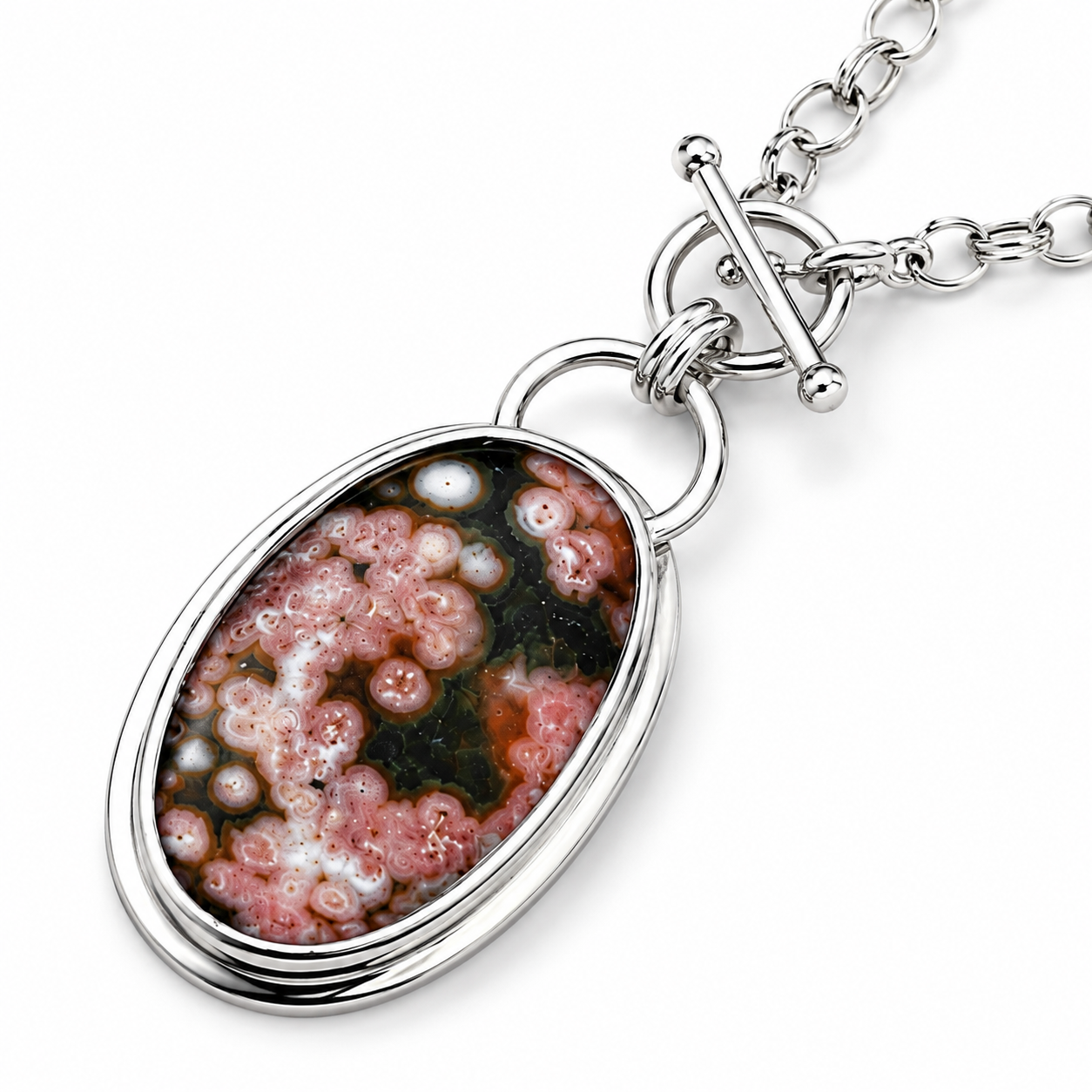 Wayside Bloom Ocean Jasper Toggle Necklace