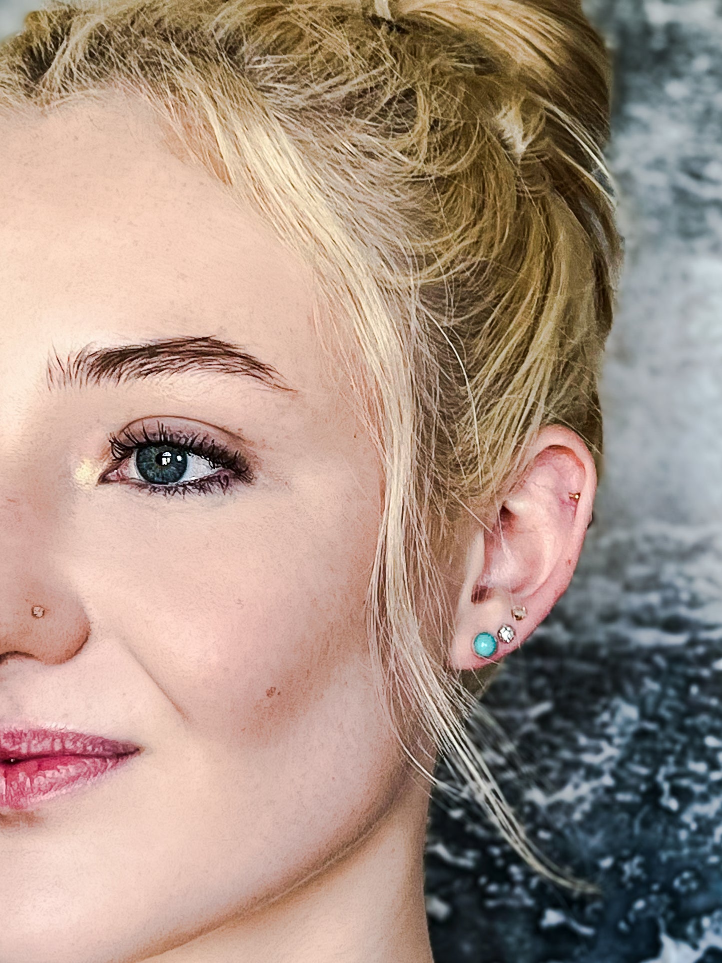 Turquoise Post Earrings 6mm