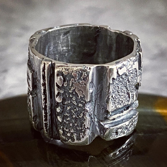 Cast sterling silver ring