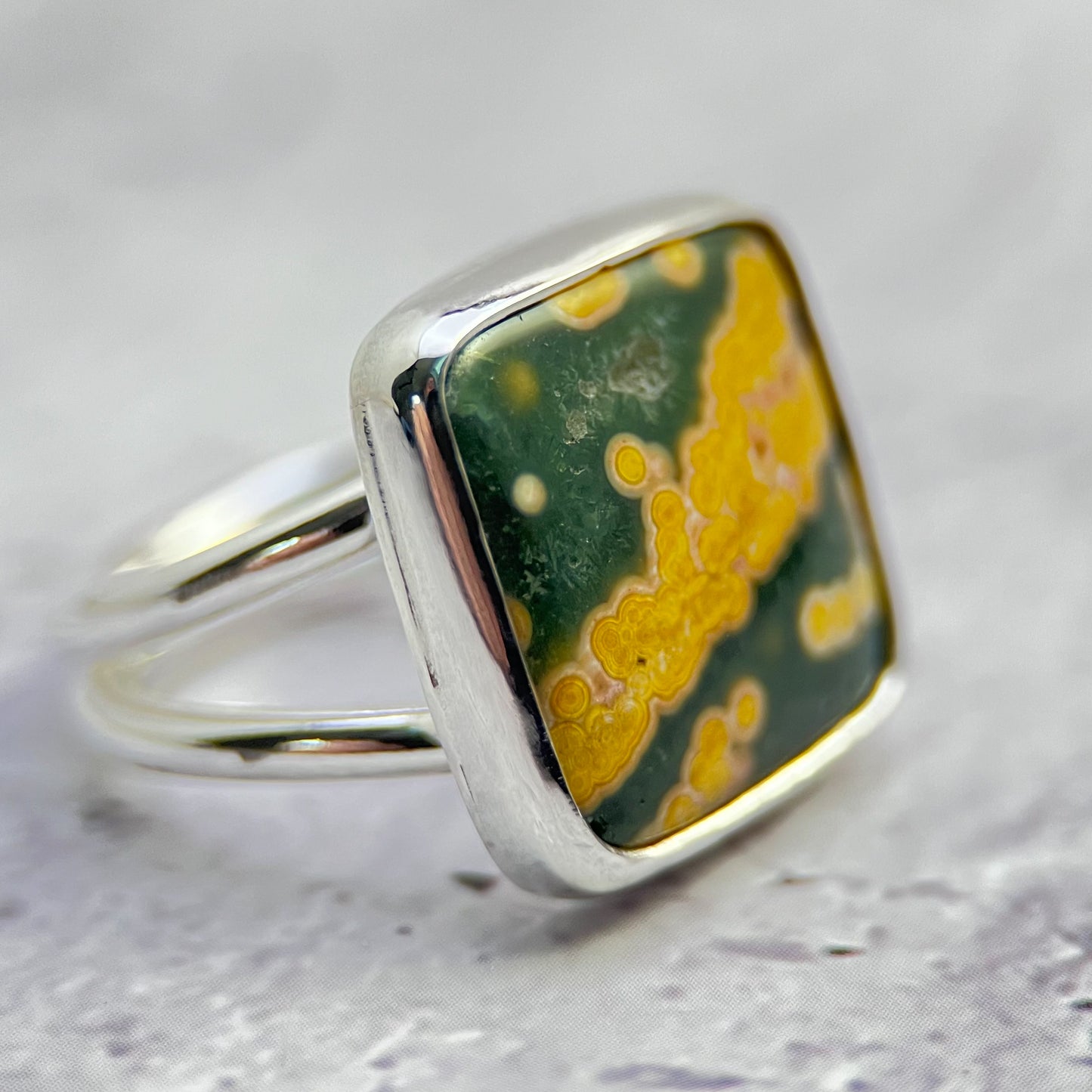 Trailbloom Ring — Ocean Jasper & Sterling Silver