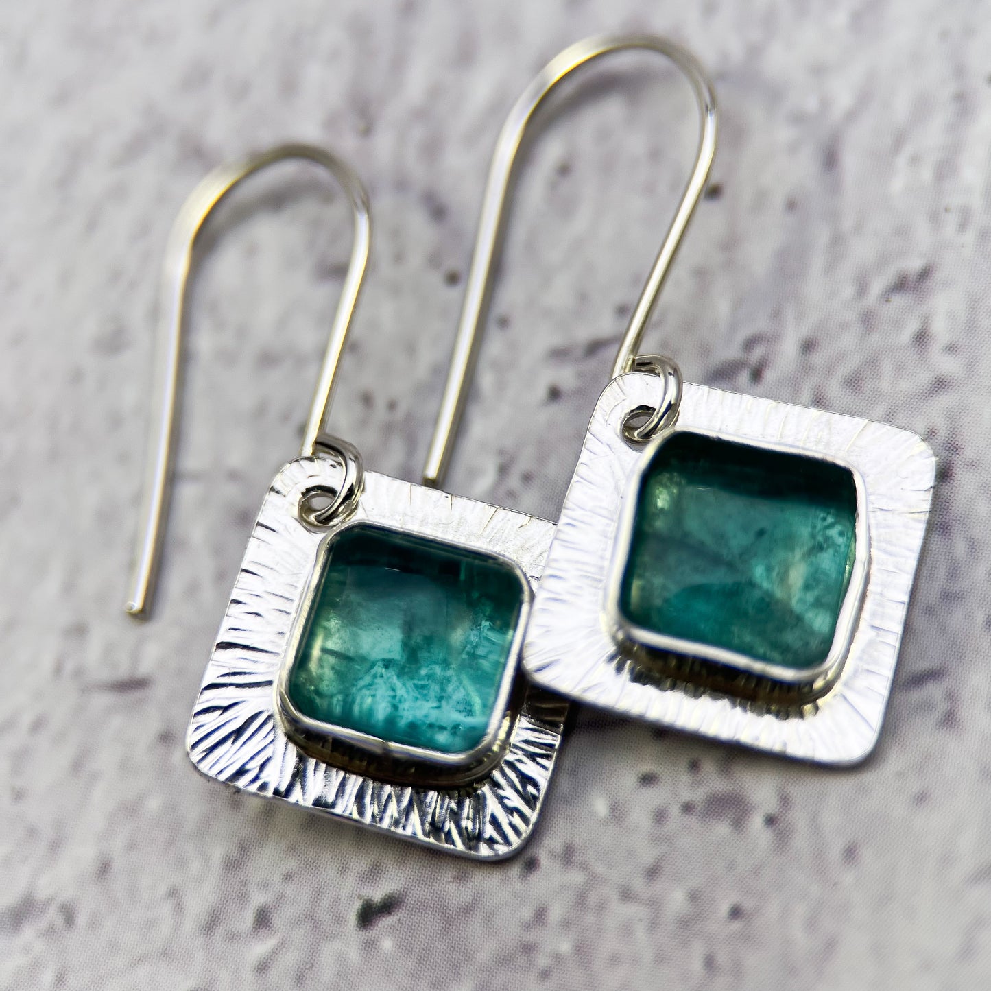 Lagoon Light Earrings – Sterling Silver & Apatite Petite Dangles
