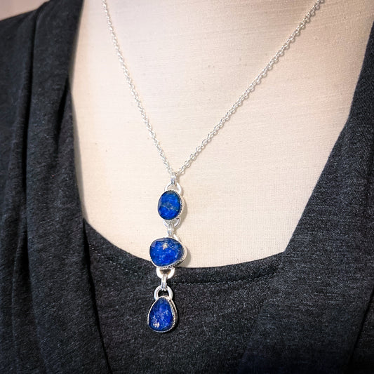 Vivid Blue Drop Necklace