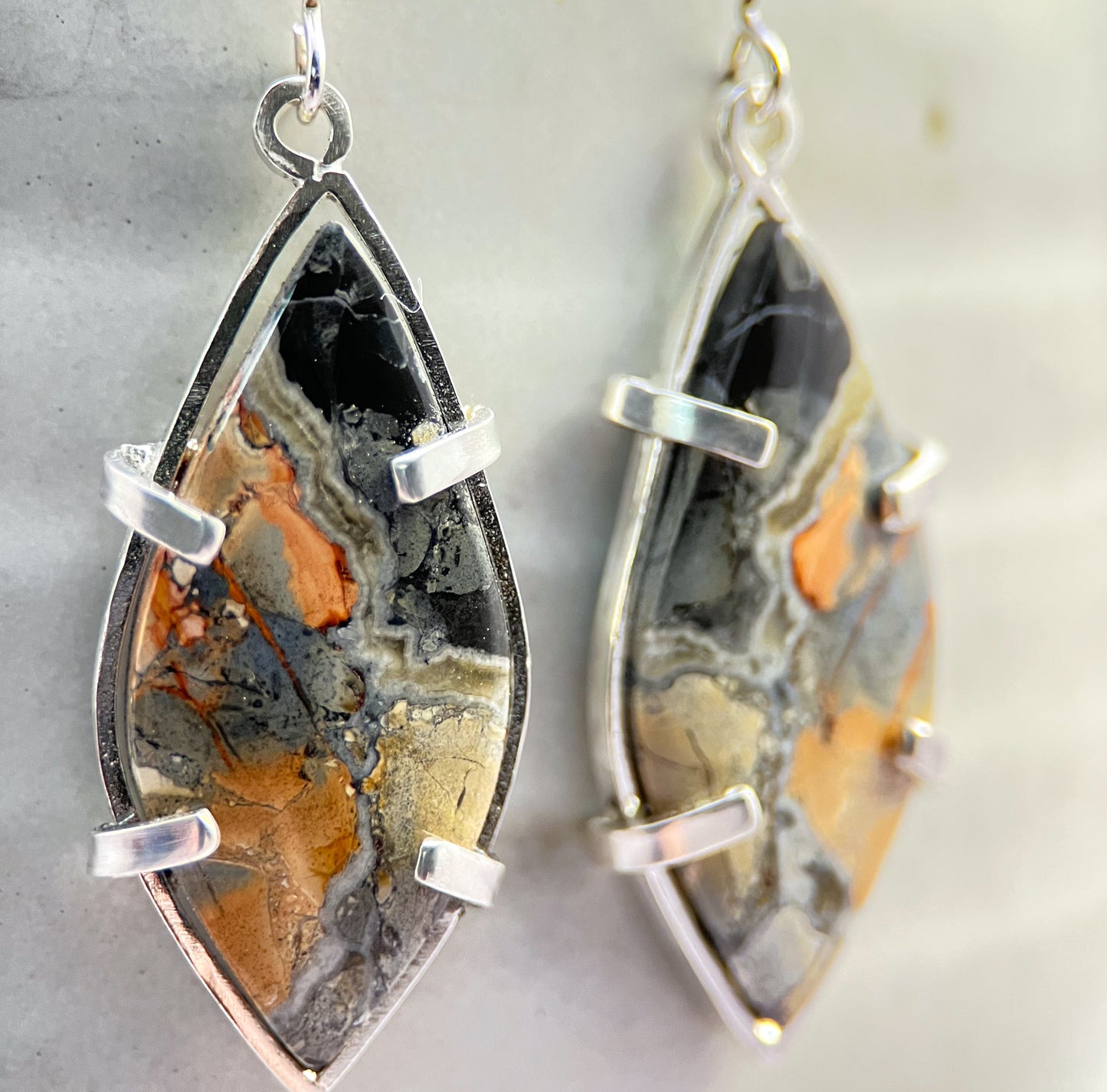 Sunlit Canopy Earrings — Maligano Jasper & Sterling Silver