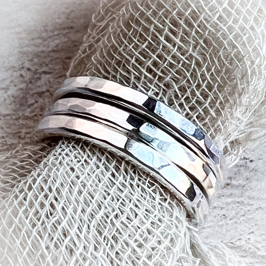 Hammered Sterling Stackable Rings