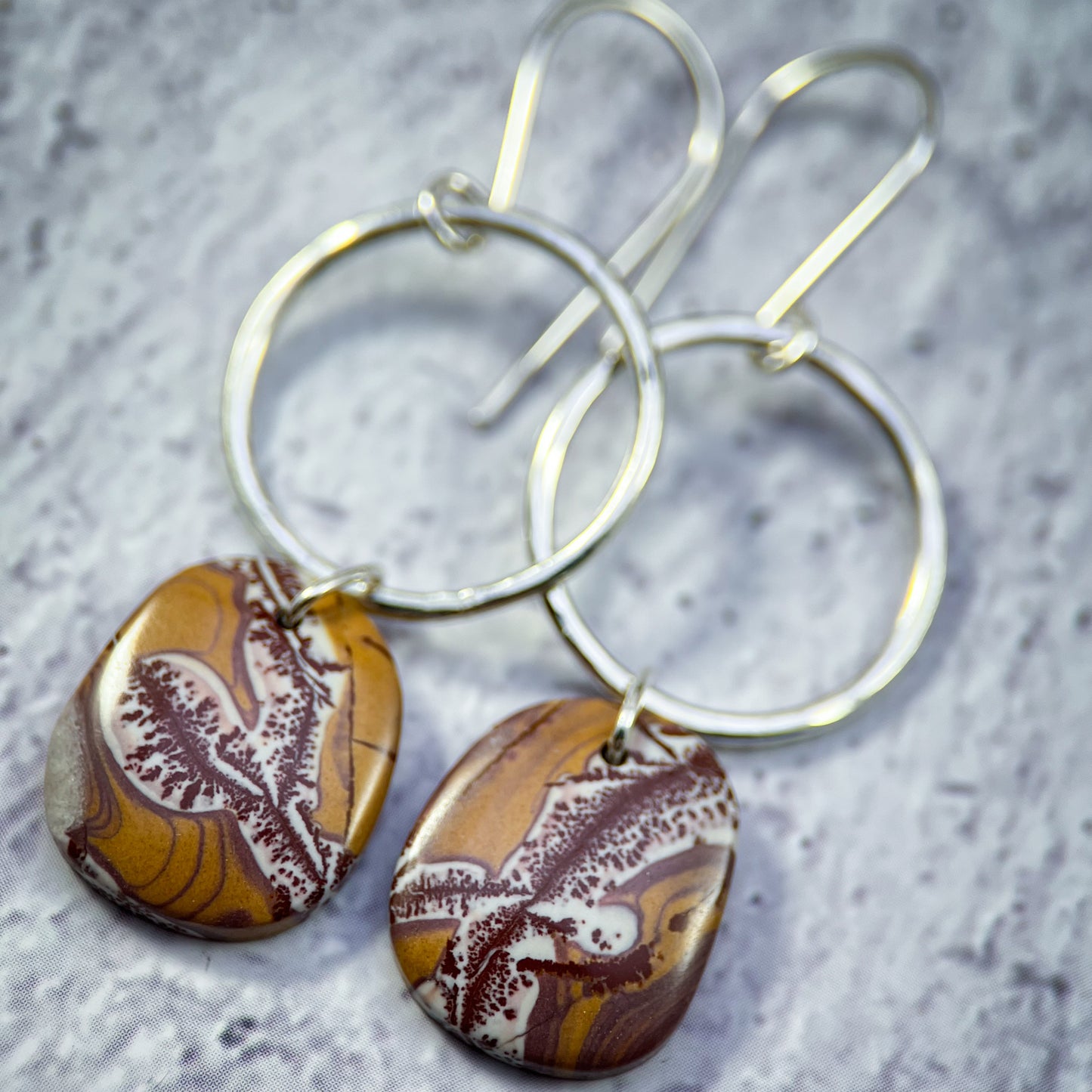 Ridgewalk Hoops — Sonora Dendritic Agate & Sterling Silver