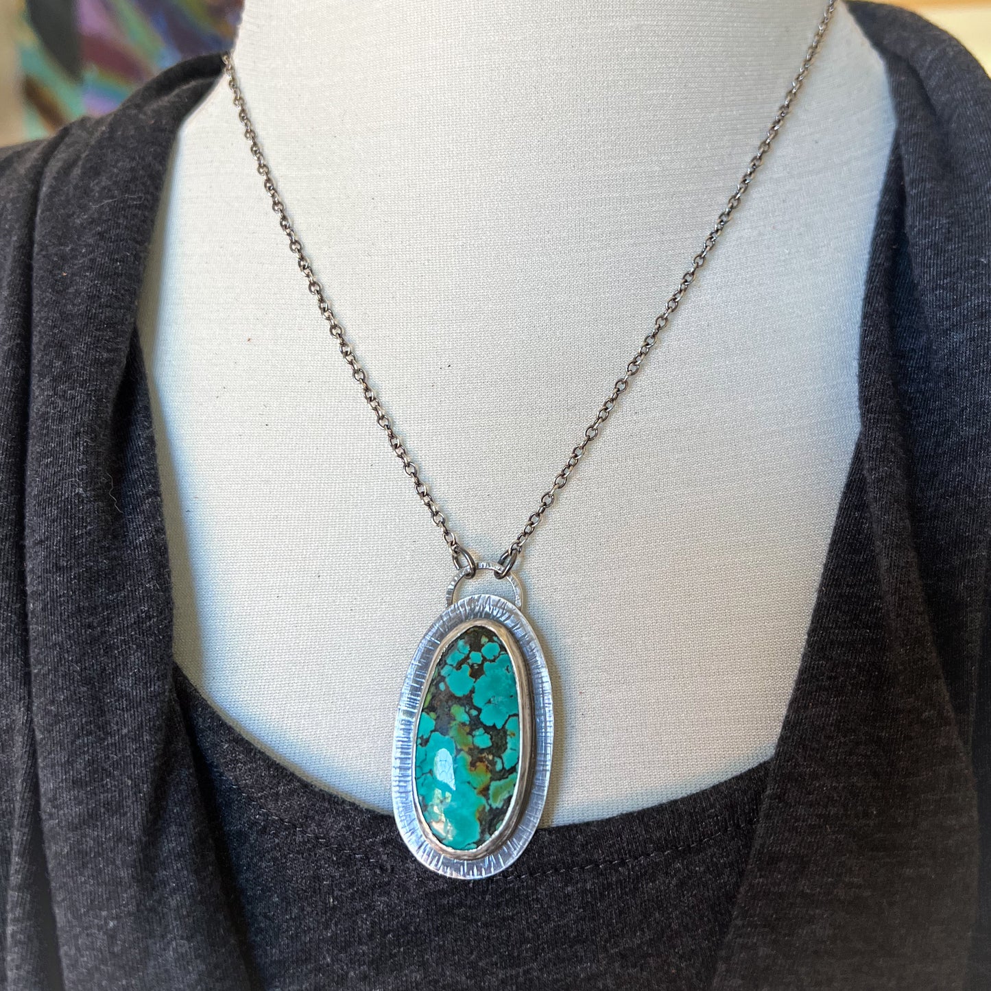 Rustic Turquoise Pendant Necklace