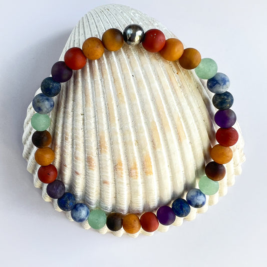 Matte Gemstone Chakra Bracelet