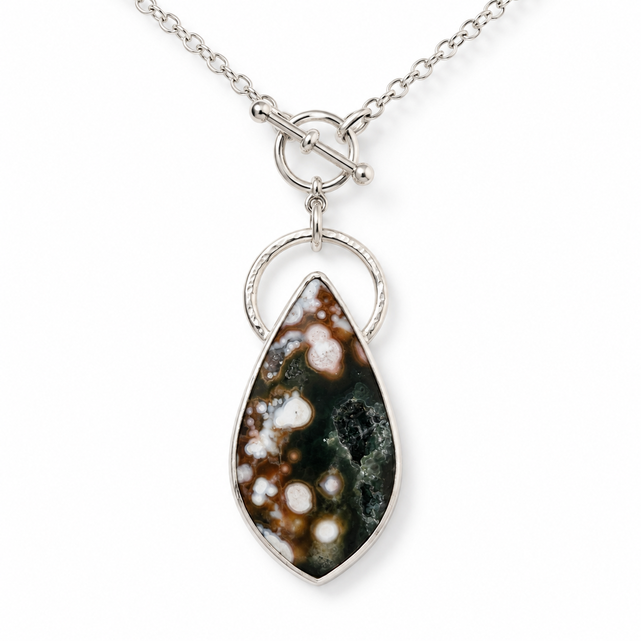 Moss Hollow Ocean Jasper Toggle Necklace