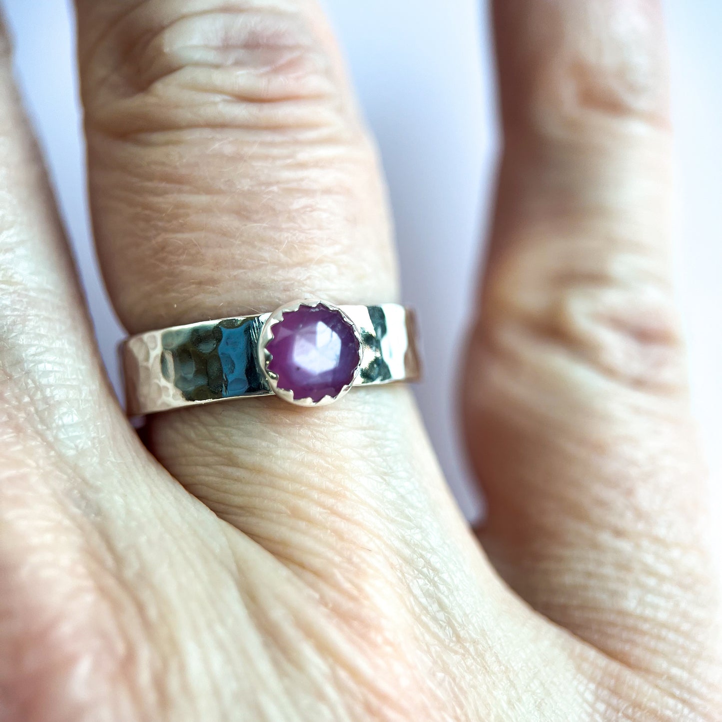 Pink Sapphire Ring, Size 6.5