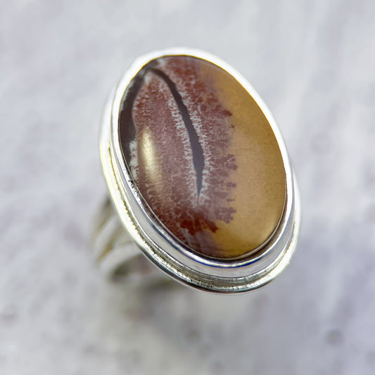 Ridgewalk Ring – Sonora Dendritic Jasper Oval Ring & Sterling Silver