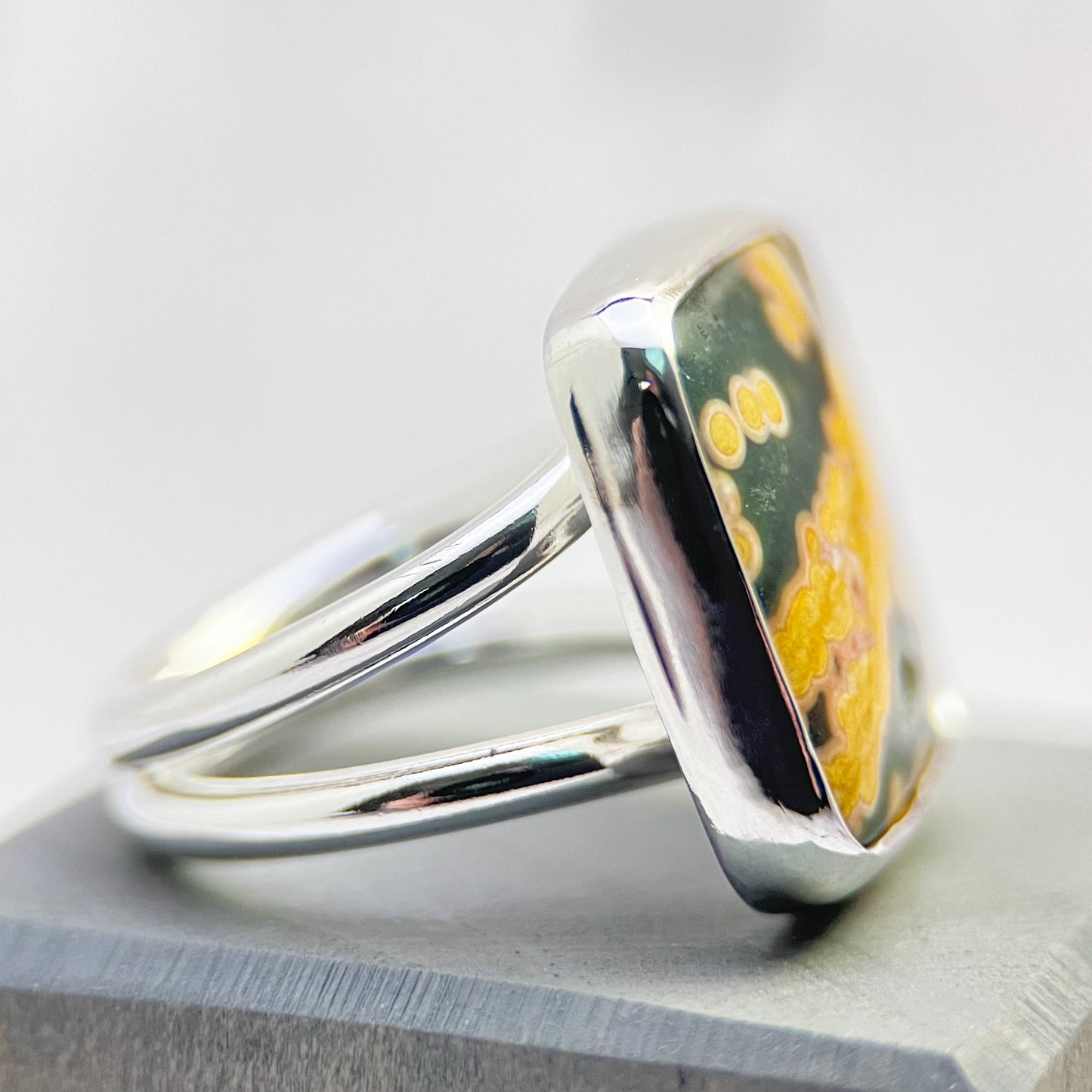 Trailbloom Ring — Ocean Jasper & Sterling Silver