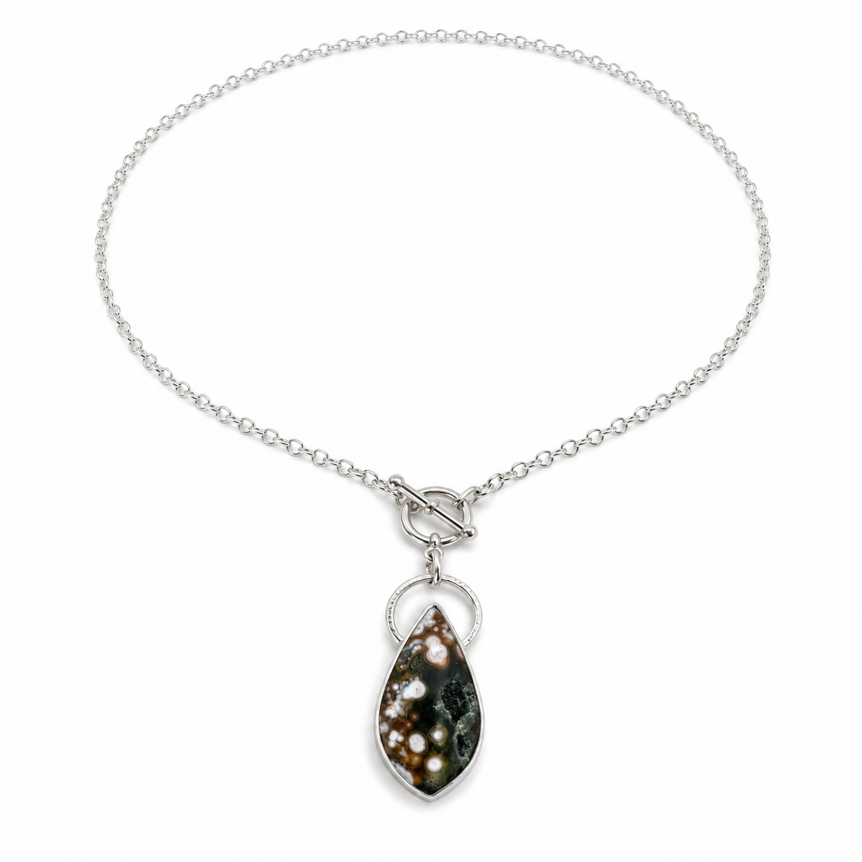 Moss Hollow Ocean Jasper Toggle Necklace
