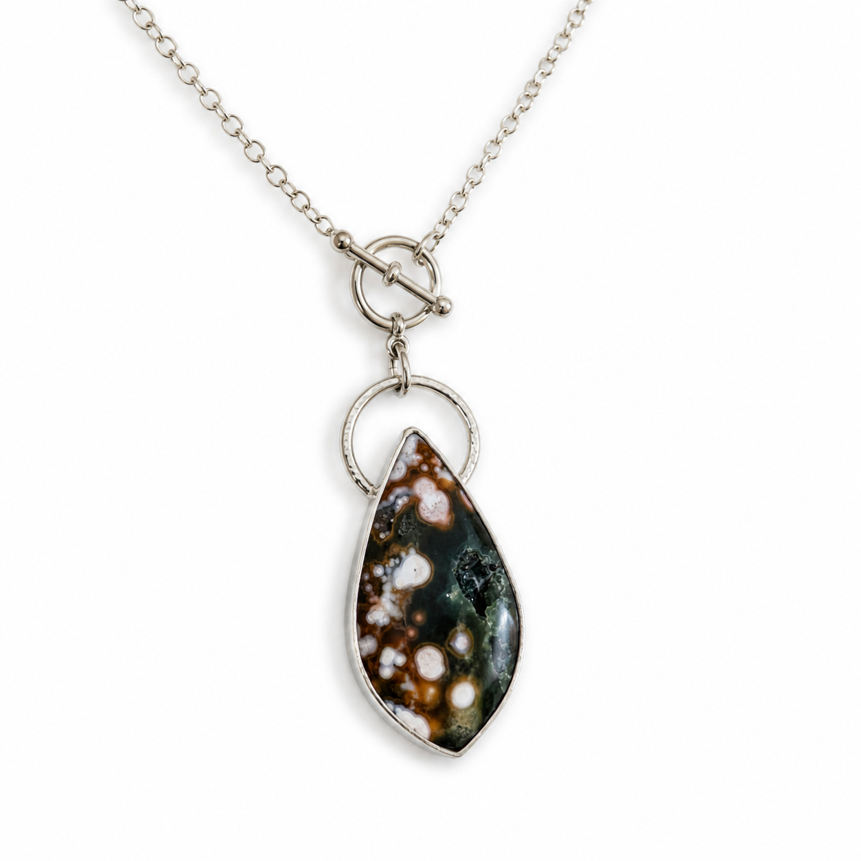 Moss Hollow Ocean Jasper Toggle Necklace