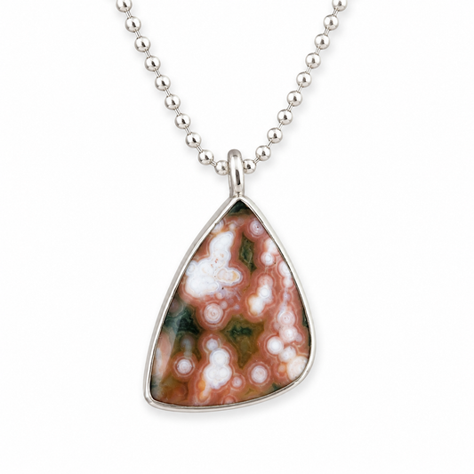 Quiet Bloom Ocean Jasper Pendant