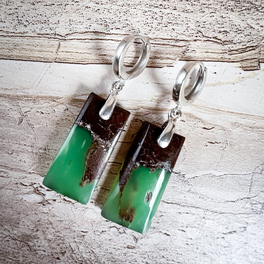 Chrysoprase Slab Earrings