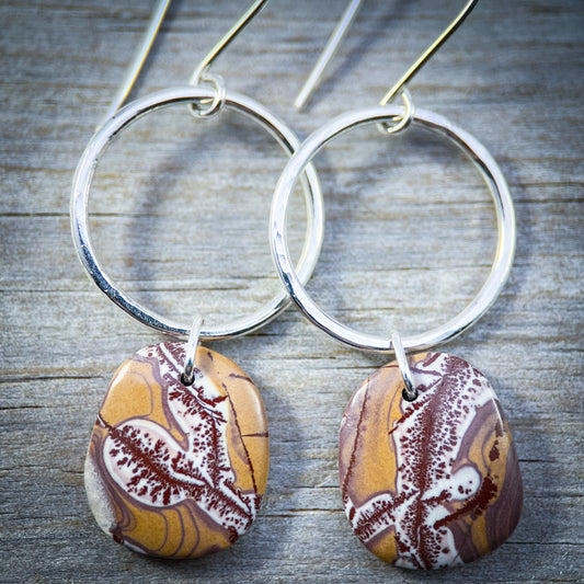 Ridgewalk Hoops — Sonora Dendritic Agate & Sterling Silver