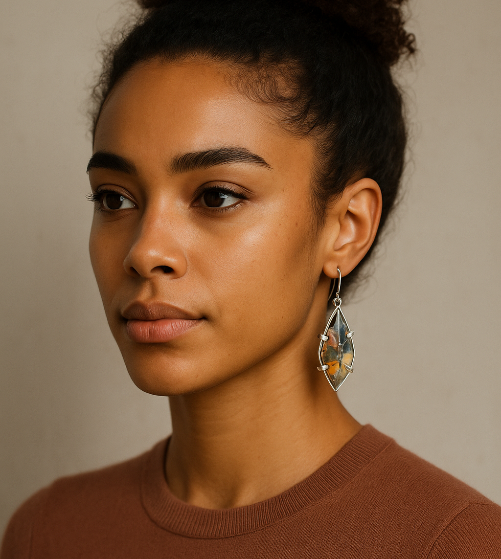 Sunlit Canopy Earrings — Maligano Jasper & Sterling Silver