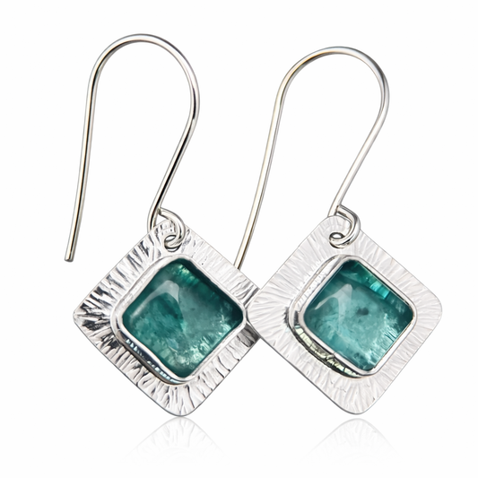 Lagoon Light Earrings – Sterling Silver & Apatite Petite Dangles