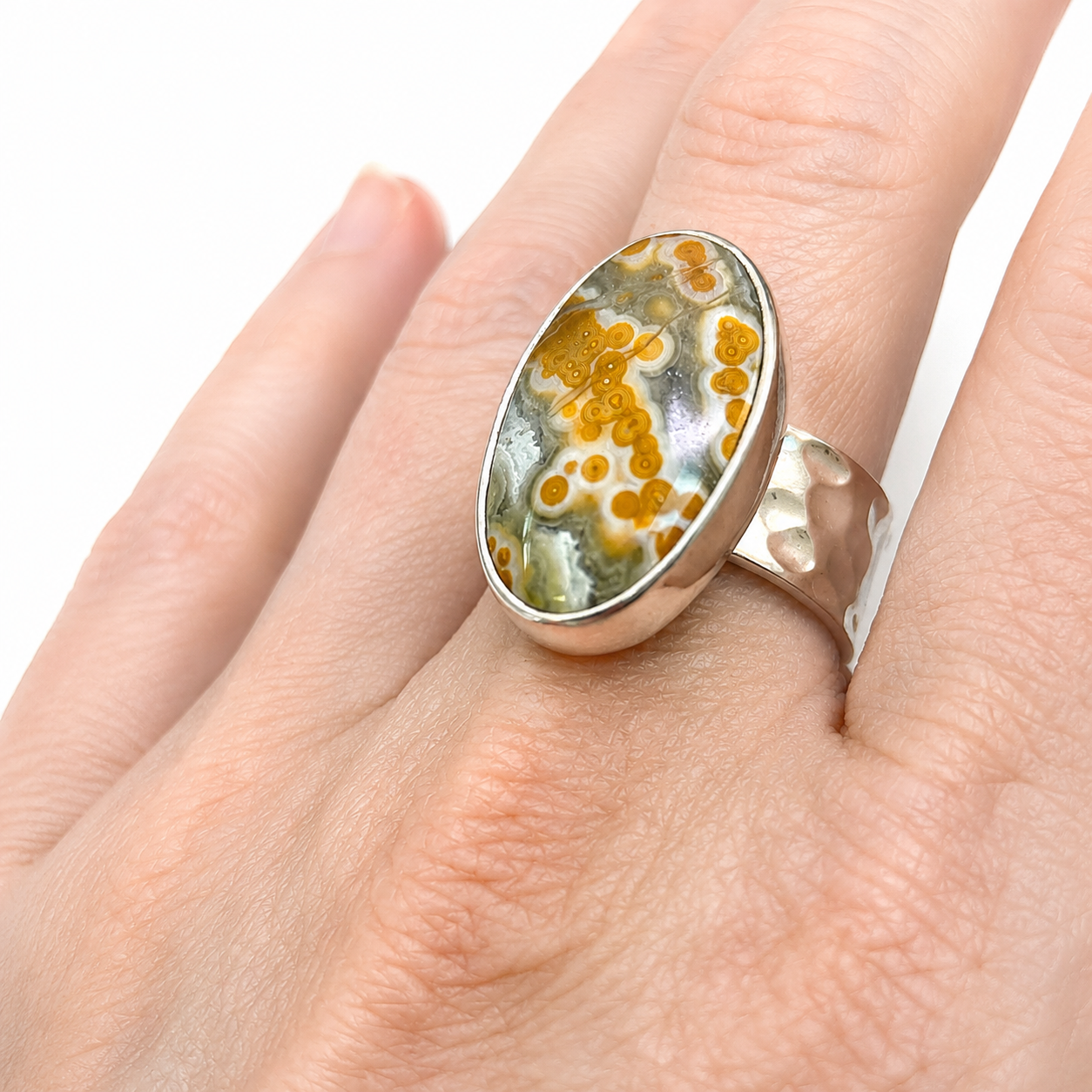 Gilded Trail Ocean Jasper Ring | Size 8.25