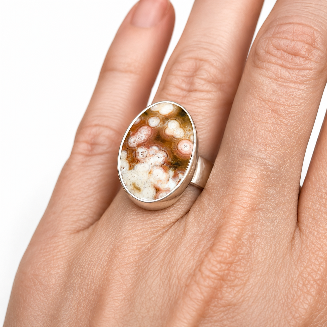 Weathered Bloom Ocean Jasper Ring | Size 6.25
