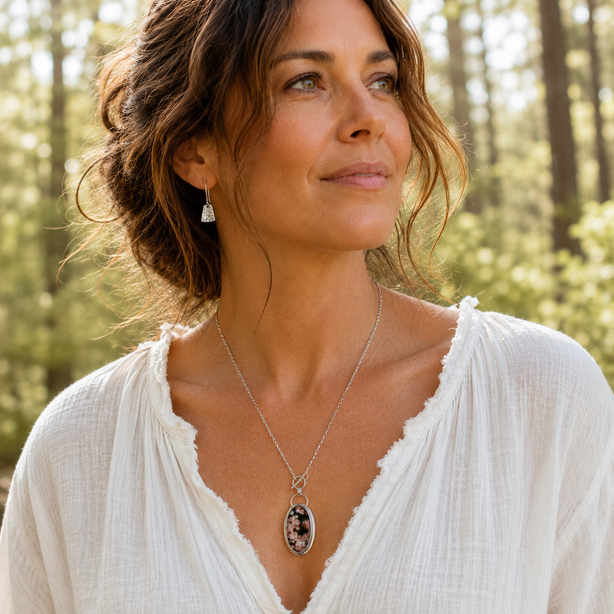 Wayside Bloom Ocean Jasper Toggle Necklace