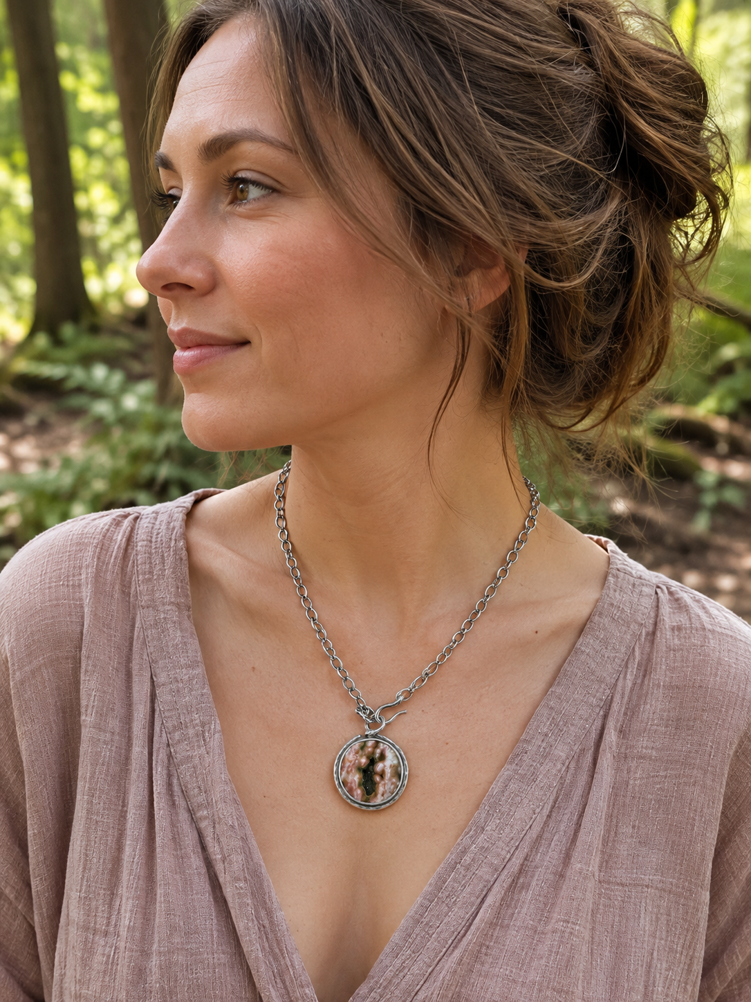 Understory Ocean Jasper Druzy Necklace